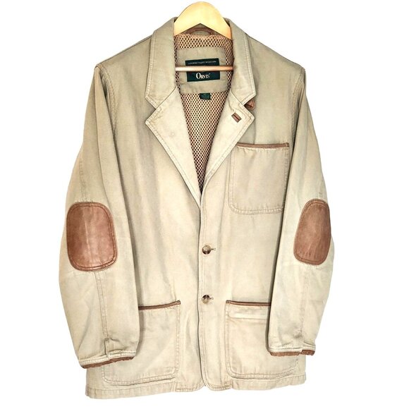 Orvis Men Vintage Elbow Patch Fishing Hunting Button Down Jacket Size Med Tall - Picture 1 of 13